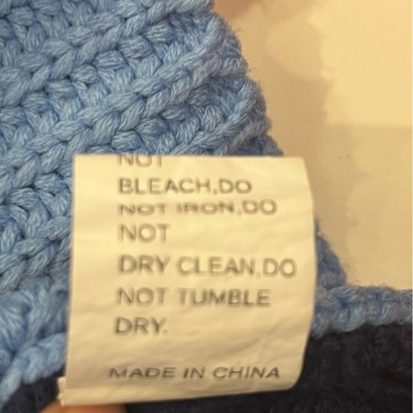 Women’s Cable Knit Sweater Oversized M Color Block Blue Orange Wide Sleeves - Picture 5 of 9